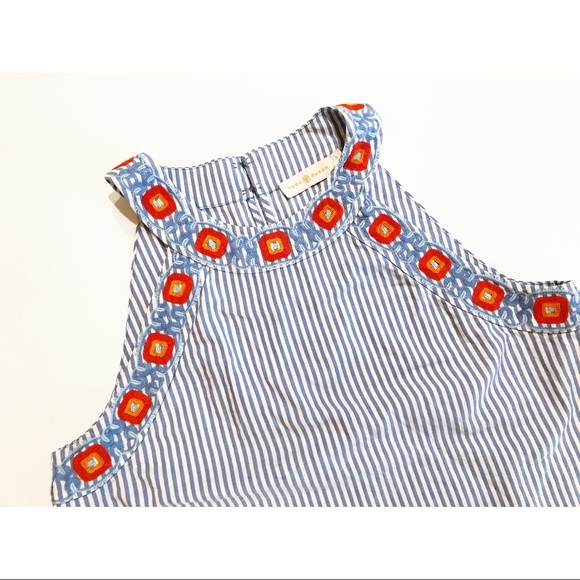 Tory Burch Blue and White Meg Tank Top - Picture 4 of 9